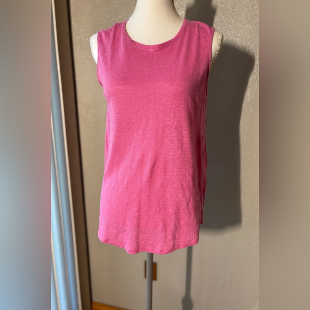 J.Jill Linen Tank Top Sleeveless Pink  size small